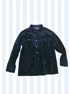 Vintage Liz Claiborne Black Genuine Leather Suede Shirt Jacket "Shacket"  Large